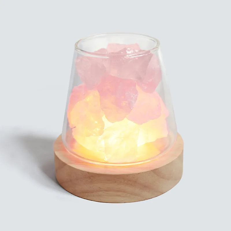 Natural Himalayan Salt Crystal Lamp with Essential Oil Diffuser – USB Rechargeable Air Purifier & Night Light