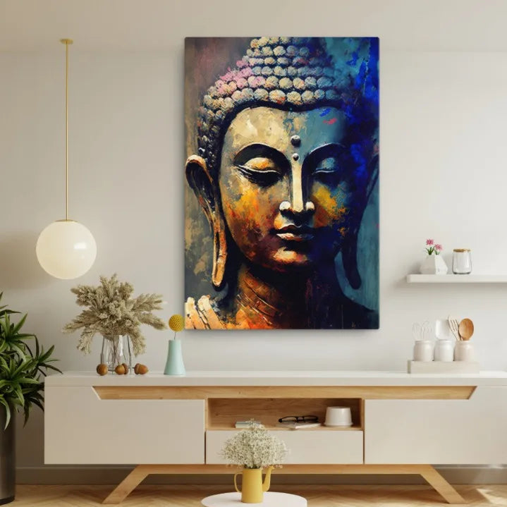Retro Buddha Canvas Wall Art – Peaceful Zen &amp; Mindful Home Décor