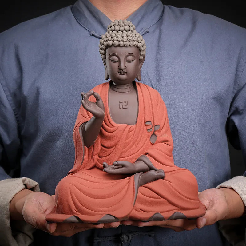 Sakyamuni Pure Clay Porcelain Buddha Statue – Handcrafted Zen Home Decor