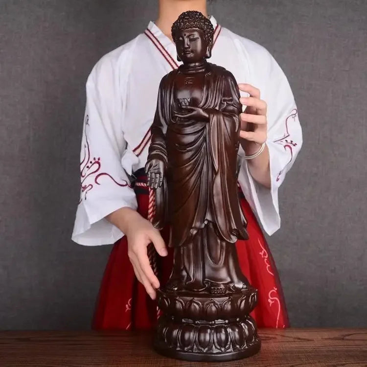 Handmade Rosewood Standing Buddha Statue