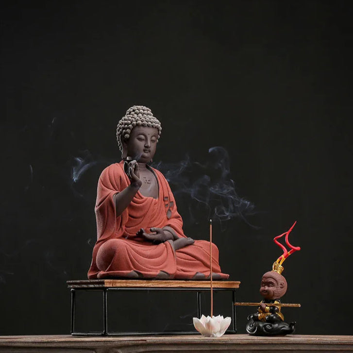 Sakyamuni Pure Clay Porcelain Buddha Statue – Handcrafted Zen Home Decor