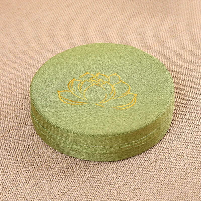 Round Linen Meditation Cushion – 40 cm Yoga & Floor Pillow