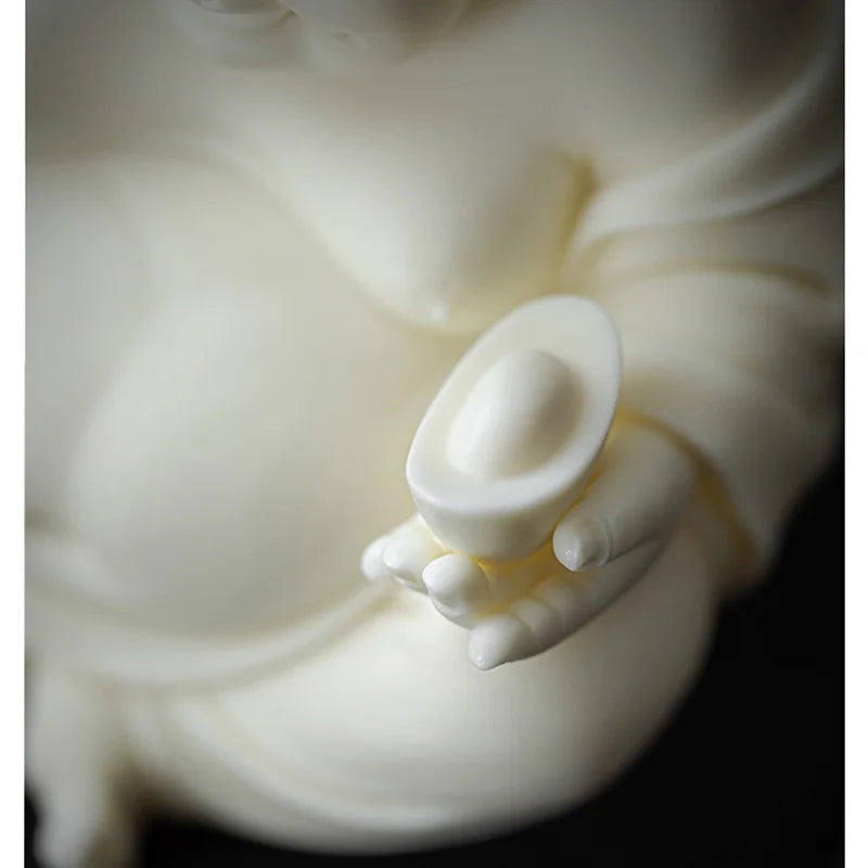 Ceramics Maitreya Buddha LAUGHING BUDDHA sculptures Figurines Luxury Home Living Room Office  Wealth Luck Feng Shui Decor