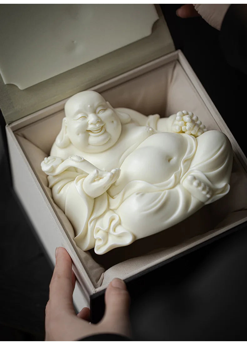 Ceramics Maitreya Buddha LAUGHING BUDDHA sculptures Figurines Luxury Home Living Room Office  Wealth Luck Feng Shui Decor