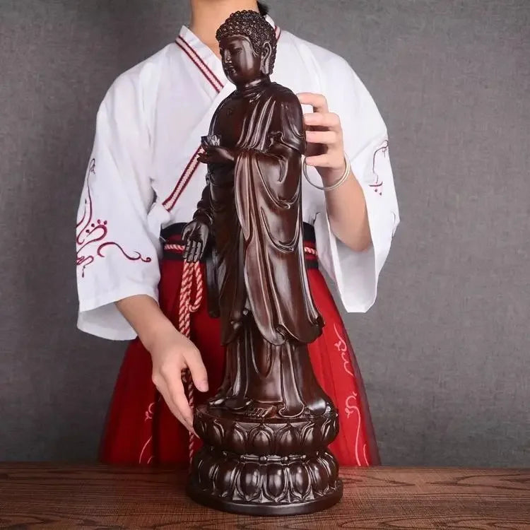 Handmade Rosewood Standing Buddha Statue