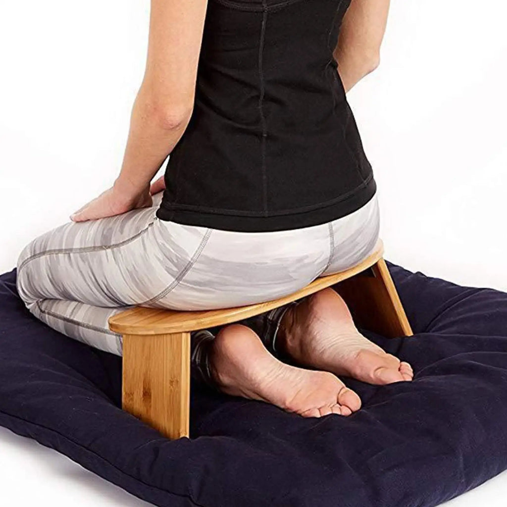 Foldable Wooden Meditation Bench – Ergonomic Kneeling Stool for Yoga, Prayer & Mindfulness