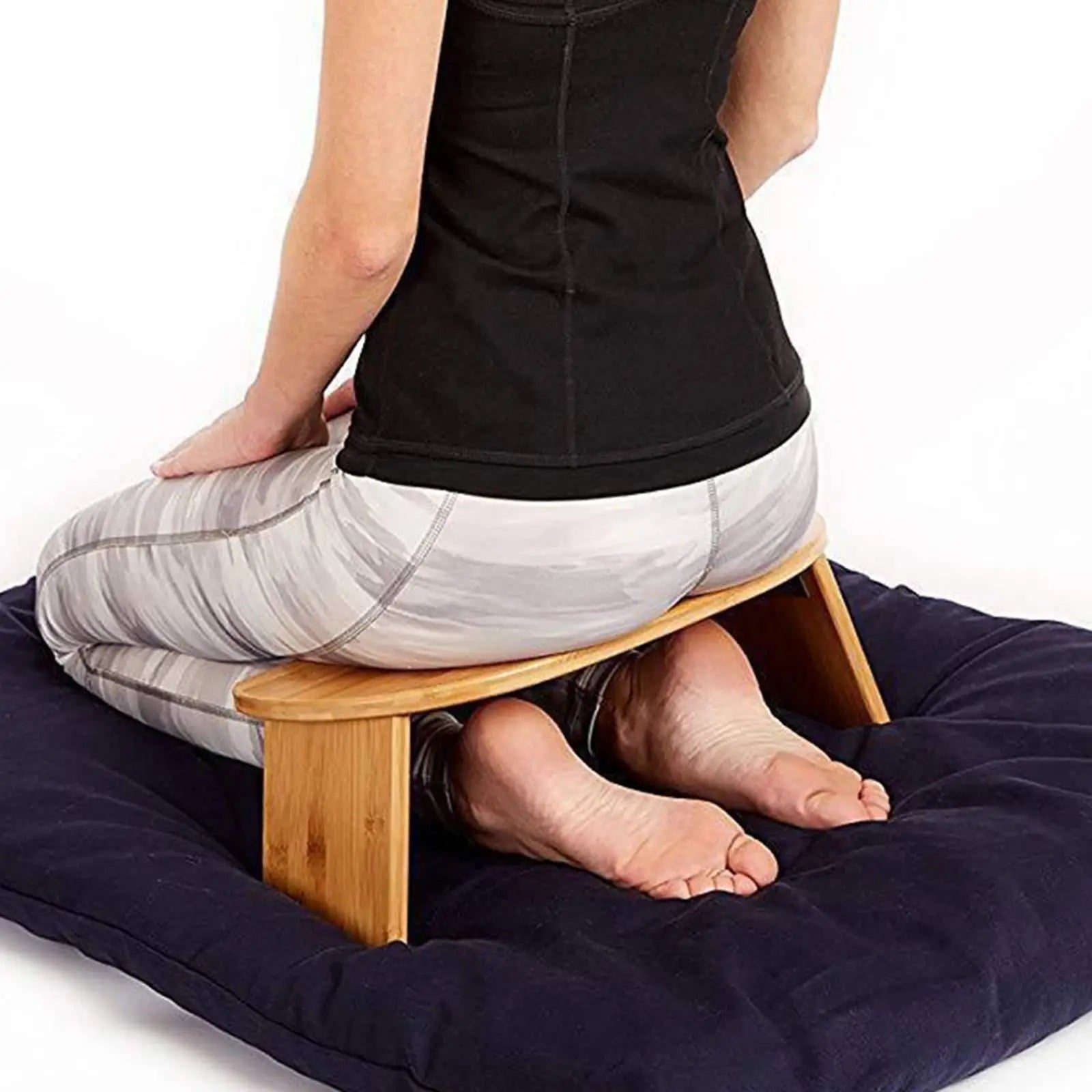 Foldable Wooden Meditation Bench – Ergonomic Kneeling Stool for Yoga, Prayer & Mindfulness