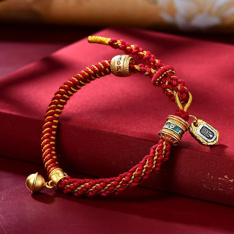 Tibetan Hand-Woven Harmony Bracelet – Corn Knot Gawu Rope with Optional Gift Box