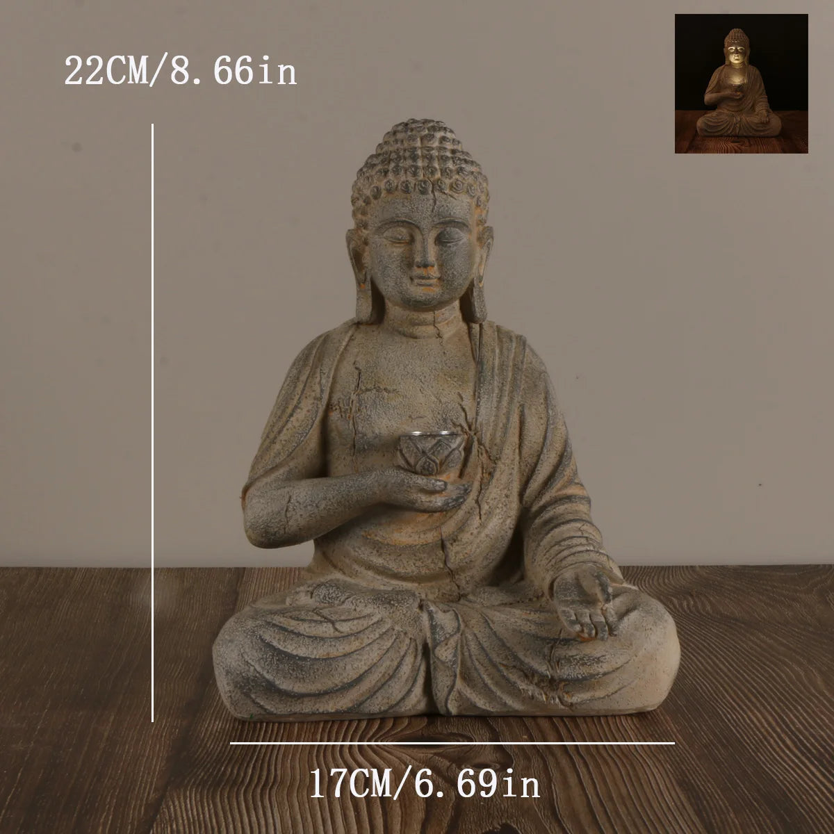 Resin Buddha Statue – Meditative Zen Décor for Home & Garden