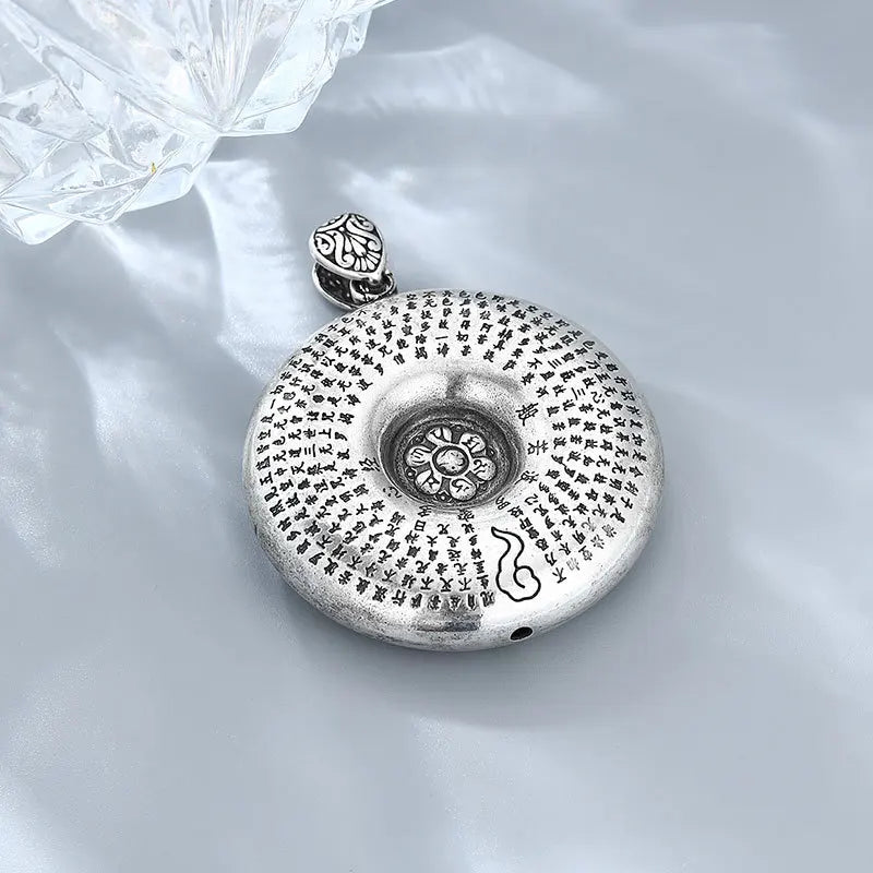 Lotus & Buddha’s-Hand Heart Sutra Blessing Necklace – Circle of Peace & Protection