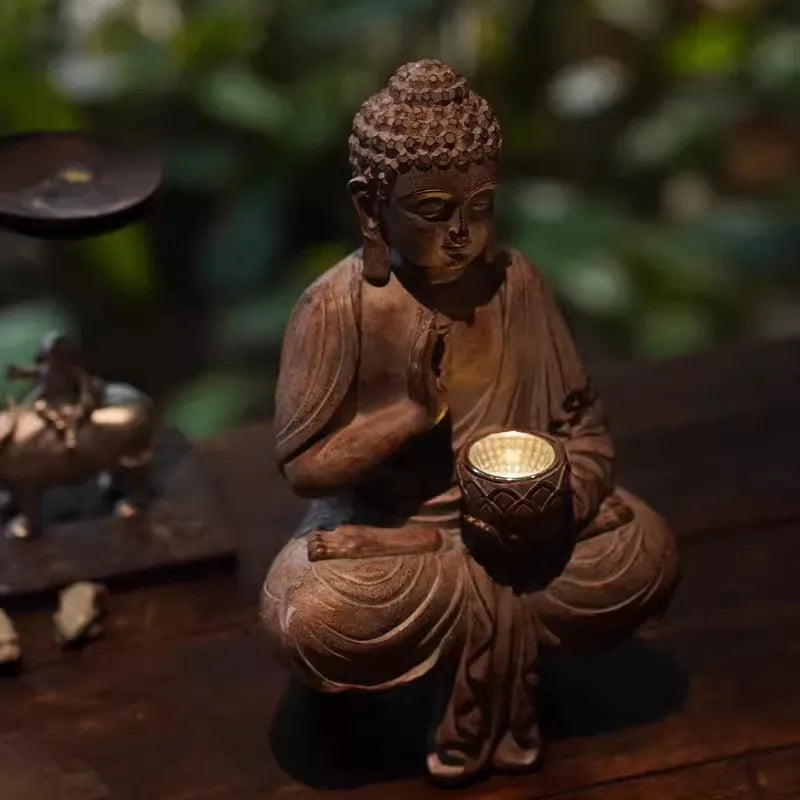 Outdoor Solar Buddha Statue Lamp – Tranquil Garden & Patio Light