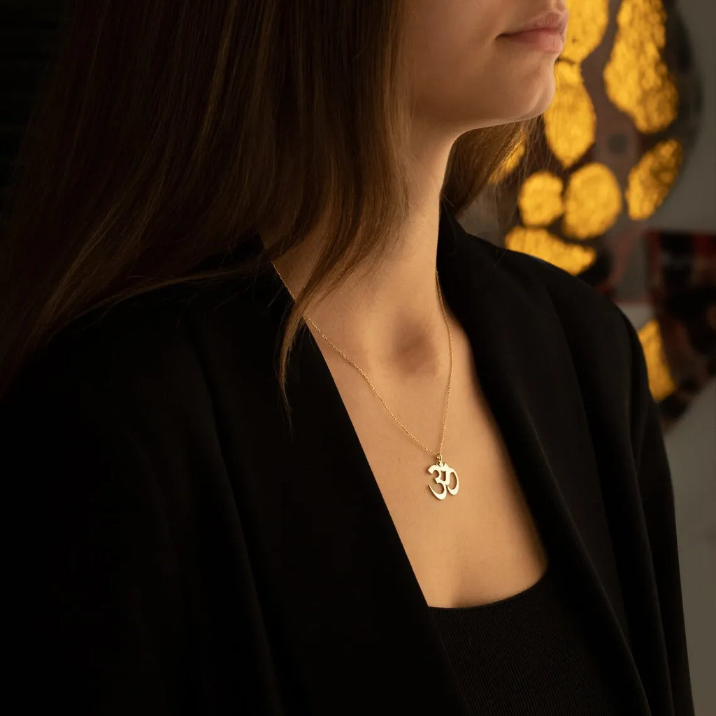 Sacred Om Mantra Necklace – Stainless Steel Spiritual Symbol of Peace & Unity