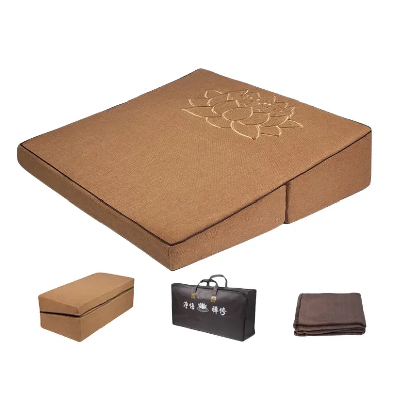 Handcrafted Portable Zabuton Meditation Cushion – Foldable Zen Floor Pad