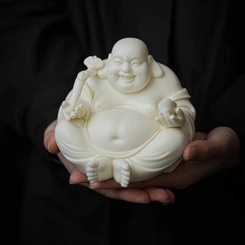 Ceramics Maitreya Buddha LAUGHING BUDDHA sculptures Figurines Luxury Home Living Room Office  Wealth Luck Feng Shui Decor