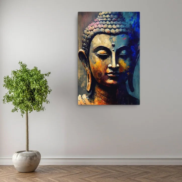 Retro Buddha Canvas Wall Art – Peaceful Zen &amp; Mindful Home Décor