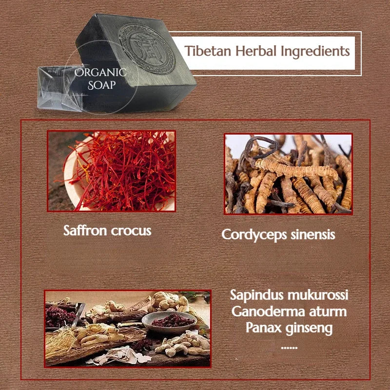 Tibetan Ancient Black Soap – Handmade Herbal Purifying Bar